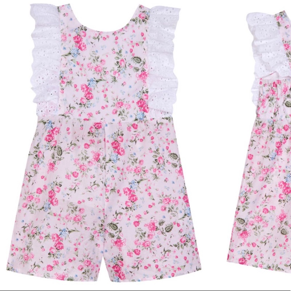 New Pippa & Julie Floral Eyelet Romper (Baby)